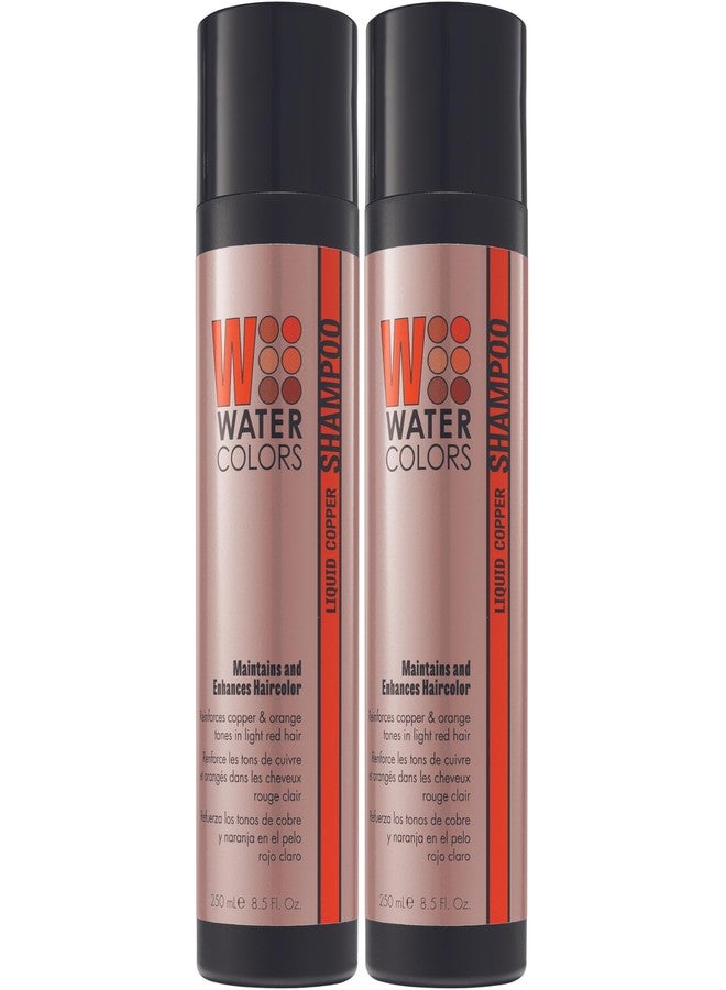 Watercolors by Tressa 3-in-1 Color Depositing Shampoo, Semi Permanent Hair Color, Hair Dye Shampoo for Curly, Dry, and Normal Hair, 8 fl oz - LIQUID COPPER (2 Count) - Image 1